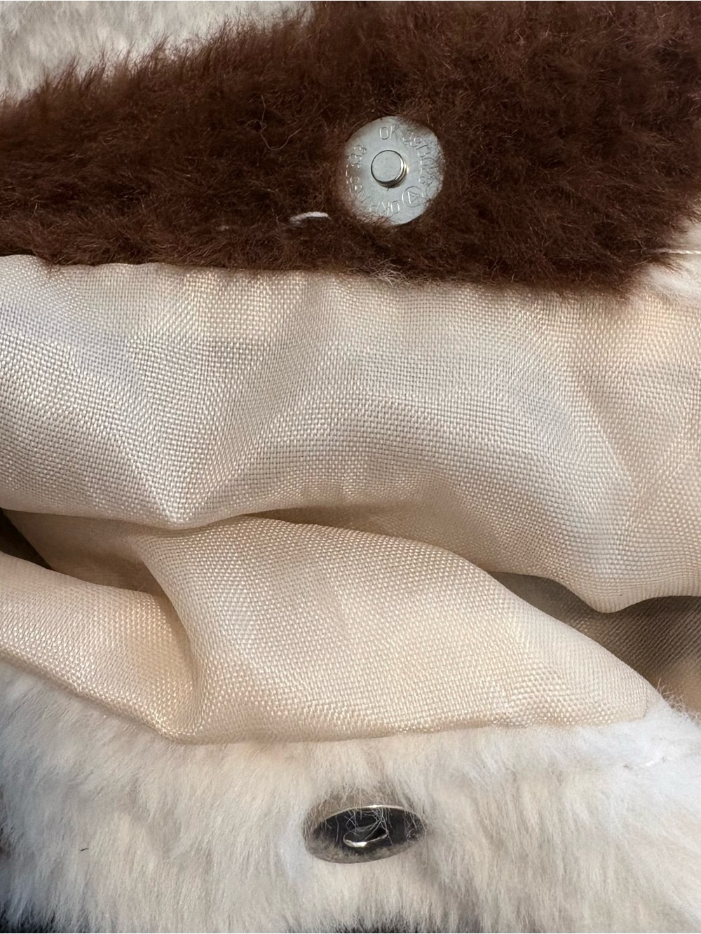 Faux Fur Cow Print Tote Bag in Brown & White - Picture 4 of 5